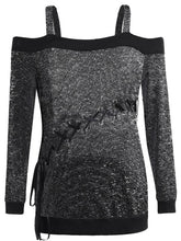 Load image into Gallery viewer, Women&#39;s Autumn Sweater plus Size Large Size Long Sleeve off-Shoulder Top String Female Blouses Solid Thin Casual Sweater-demo-searchshop