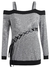 Load image into Gallery viewer, Women&#39;s Autumn Sweater plus Size Large Size Long Sleeve off-Shoulder Top String Female Blouses Solid Thin Casual Sweater-demo-searchshop